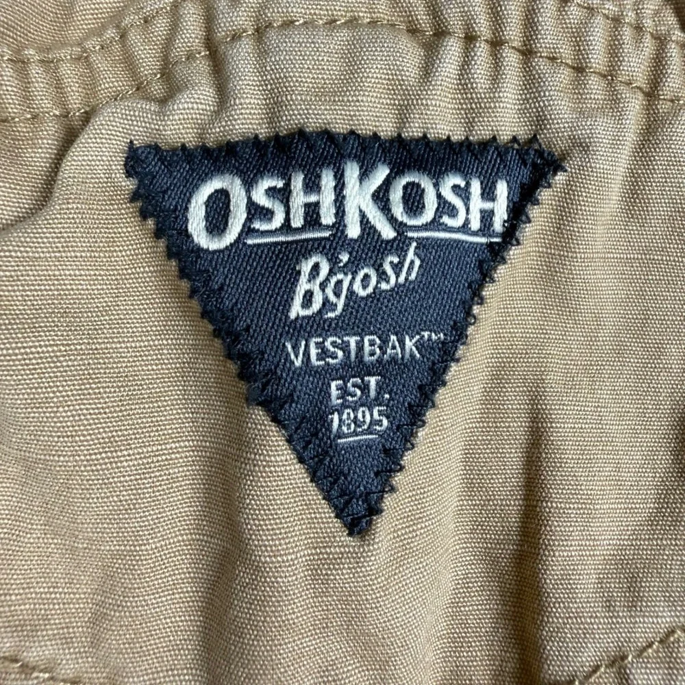 OshKosh Bgosh Canvas Overalls 12M Tan Vestbak Workwear Heritage Utility